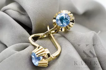  Vintage craft Akvamarín 14k žlté zlato vec027y